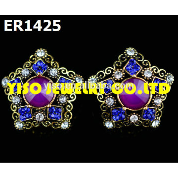 charm designer stud rhinestone earrings